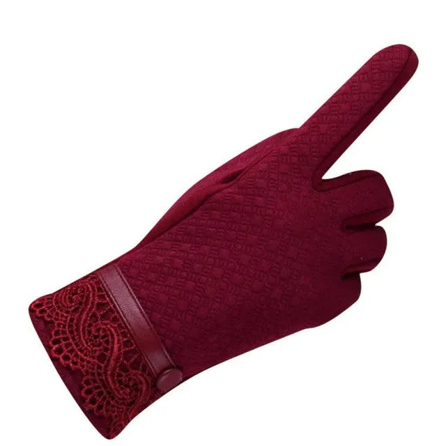 Fashion Cotton Wrist Gloves Womens  Warm Gloves Female 5 Colors SM6