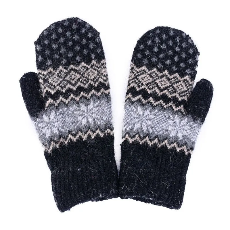 Fashion Women Men Rabbit Fur Wool Warm Gloves Full Finger Thick Mittens New SM6