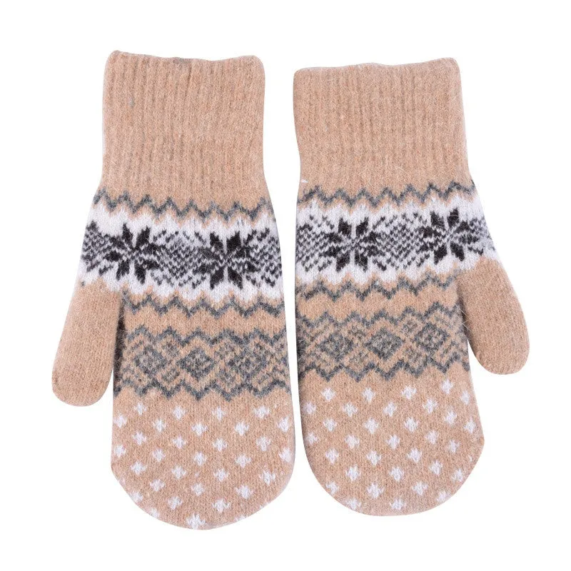 Fashion Women Men Rabbit Fur Wool Warm Gloves Full Finger Thick Mittens New SM6