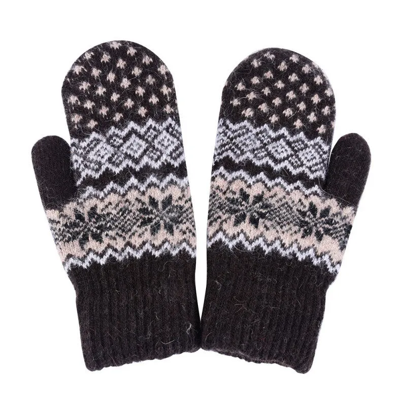 Fashion Women Men Rabbit Fur Wool Warm Gloves Full Finger Thick Mittens New SM6