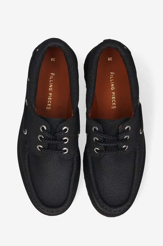 Filling Pieces leather loafers FP Boatshoe black color 47928901847