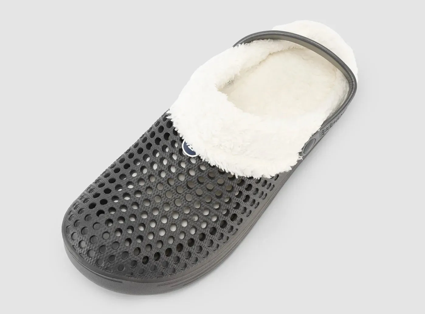 FitVille Men's Hollow Out Fur-lined Clogs