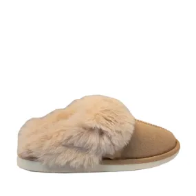 FLOOF Women's Warm Plush Furry Slippers in Khaki