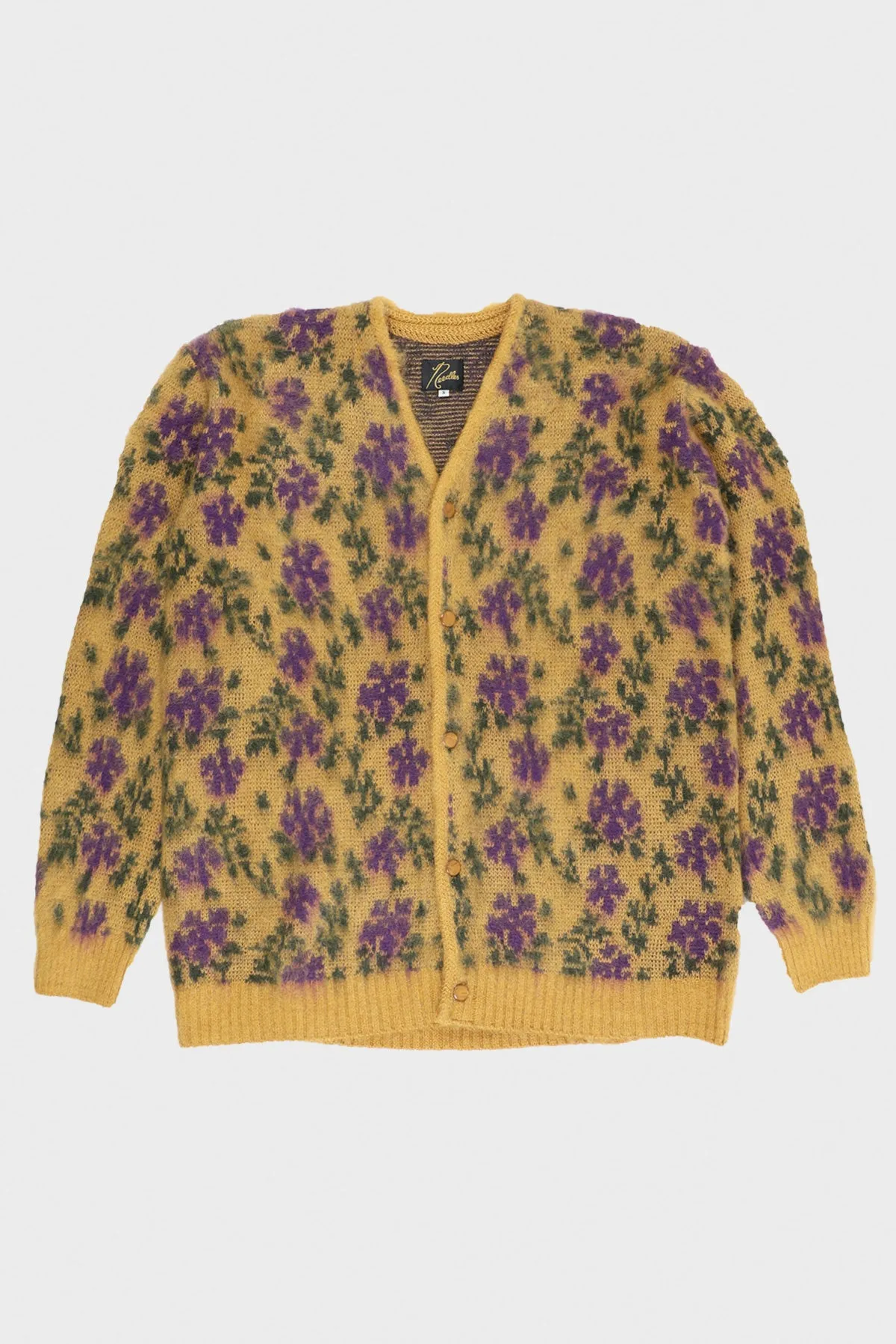 Flower Mohair Cardigan - Yellow