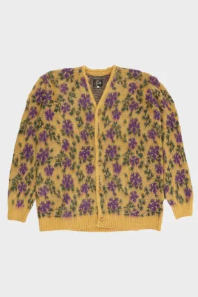 Flower Mohair Cardigan - Yellow