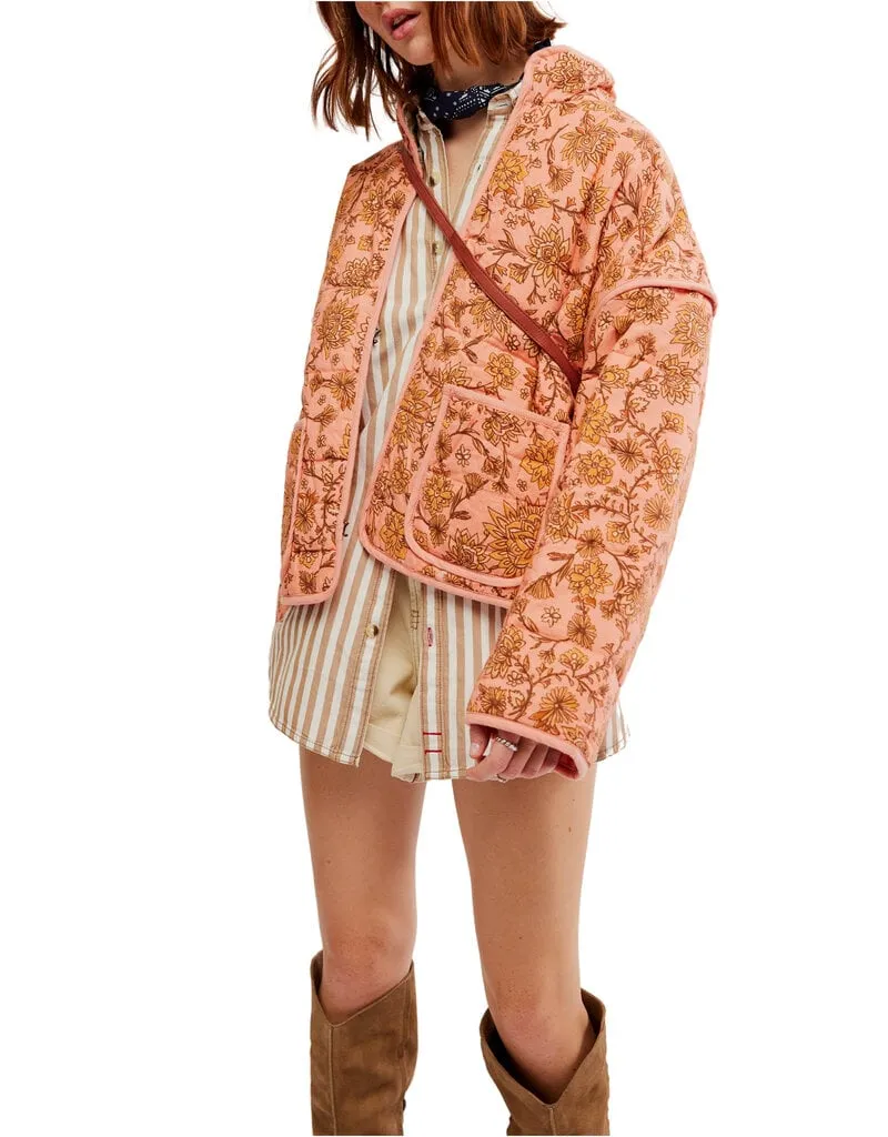 Free People Chloe Jacket - Peach Combo