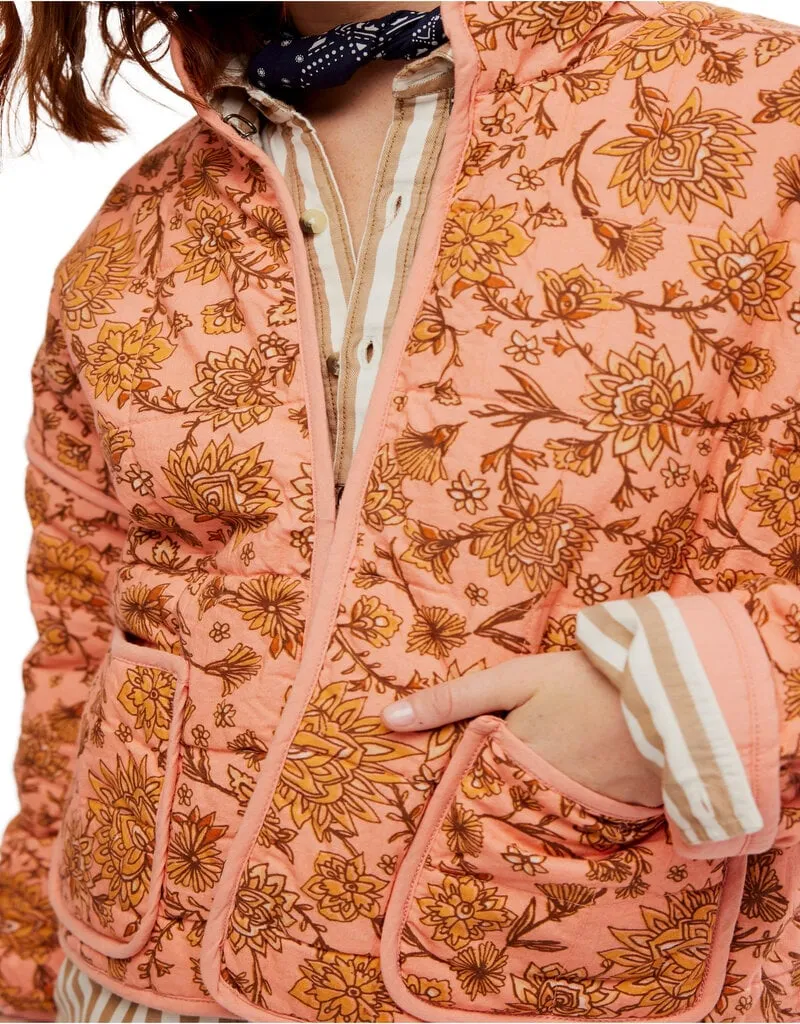 Free People Chloe Jacket - Peach Combo