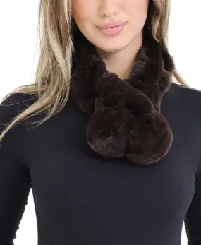 Fur Pull Thru Scarf w/ Poms