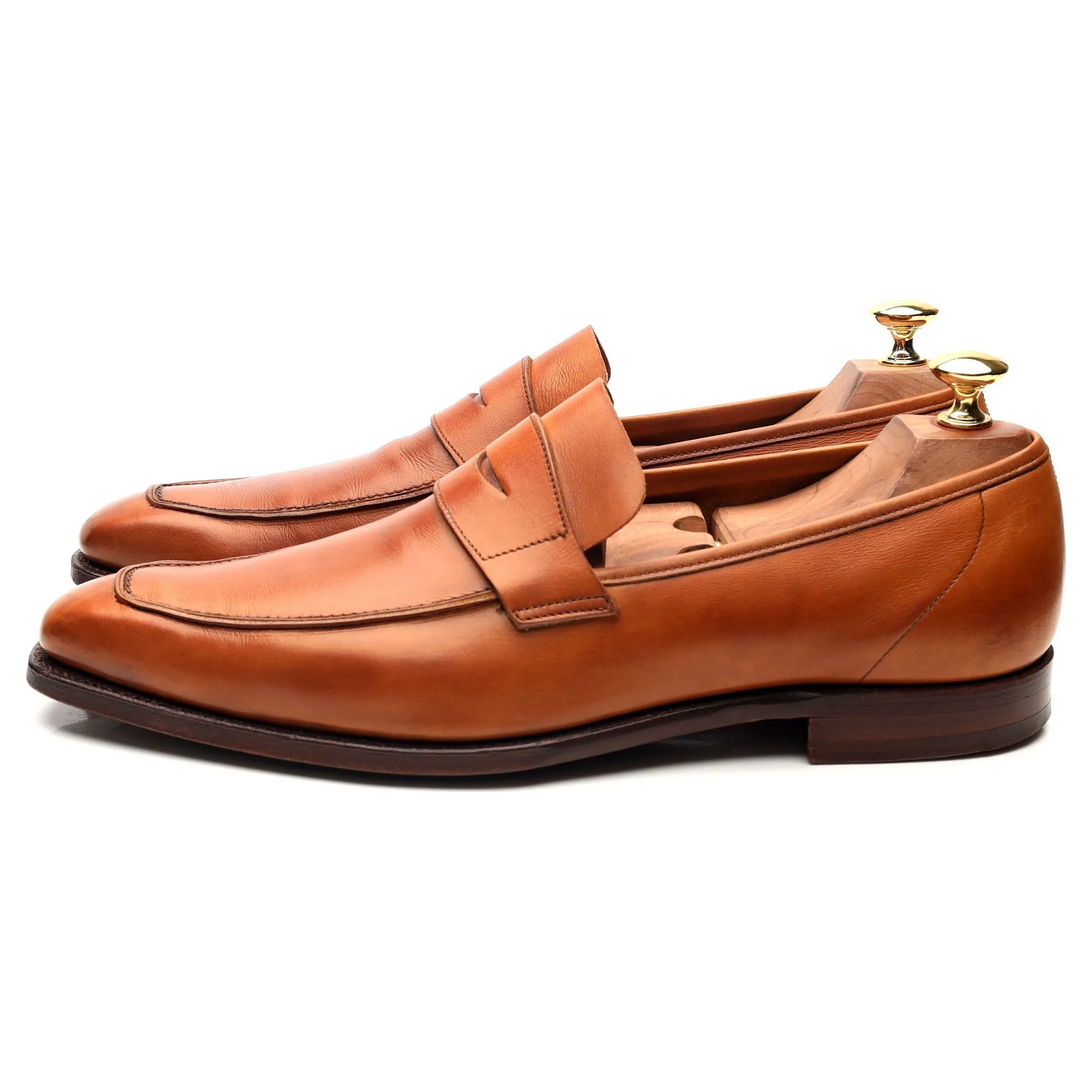 'George' Tan Brown Leather Loafers UK 9 E