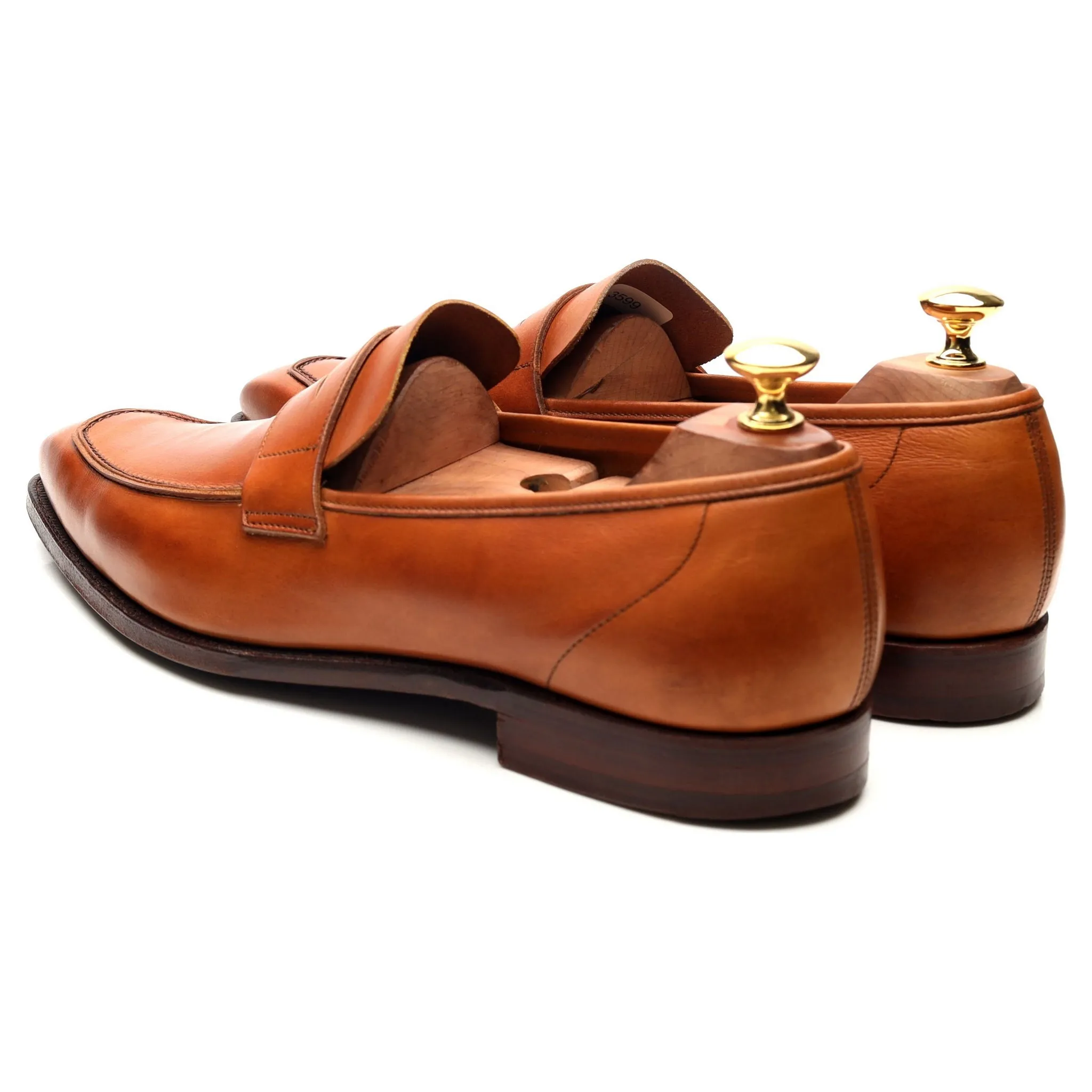 'George' Tan Brown Leather Loafers UK 9 E