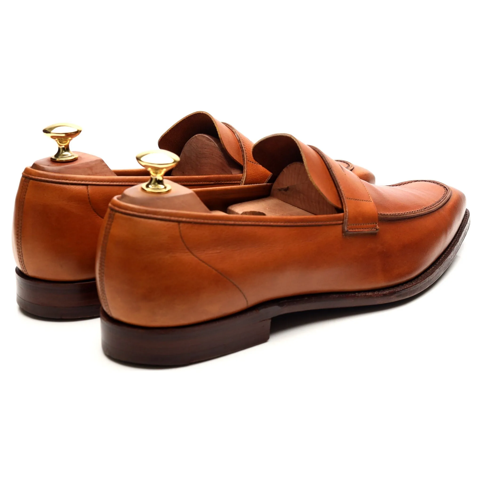 'George' Tan Brown Leather Loafers UK 9 E