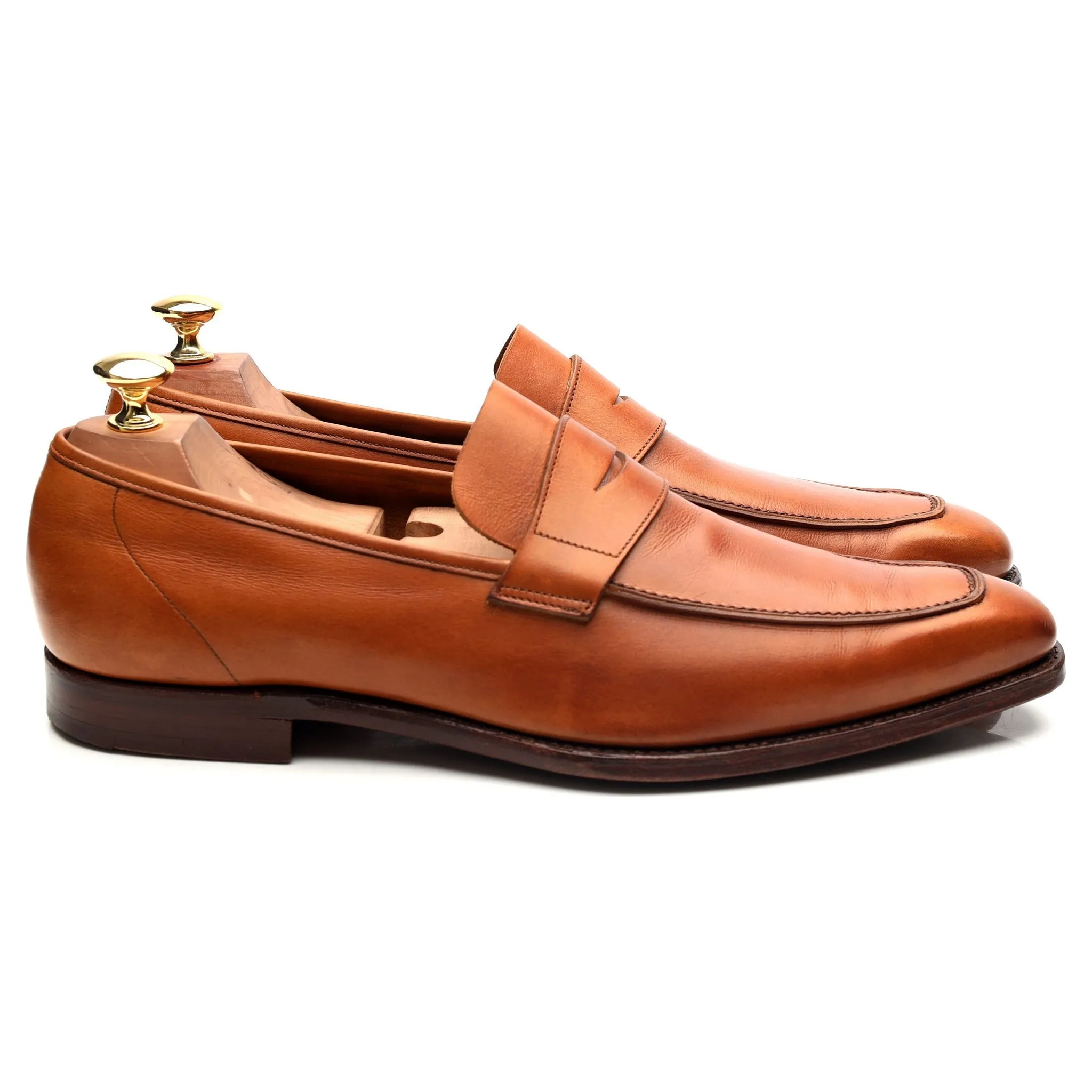 'George' Tan Brown Leather Loafers UK 9 E