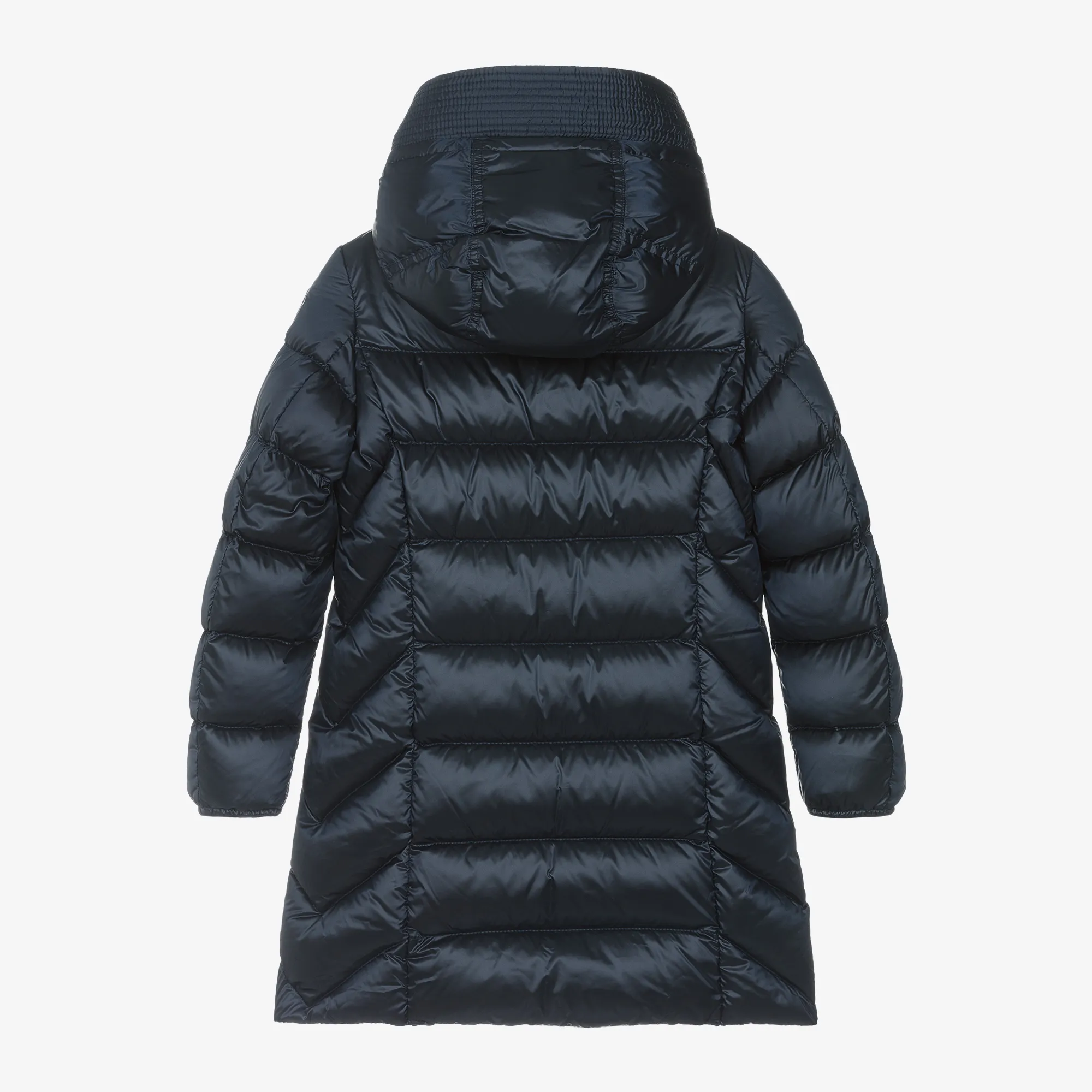 Girls Blue Hooded Puffer Coat