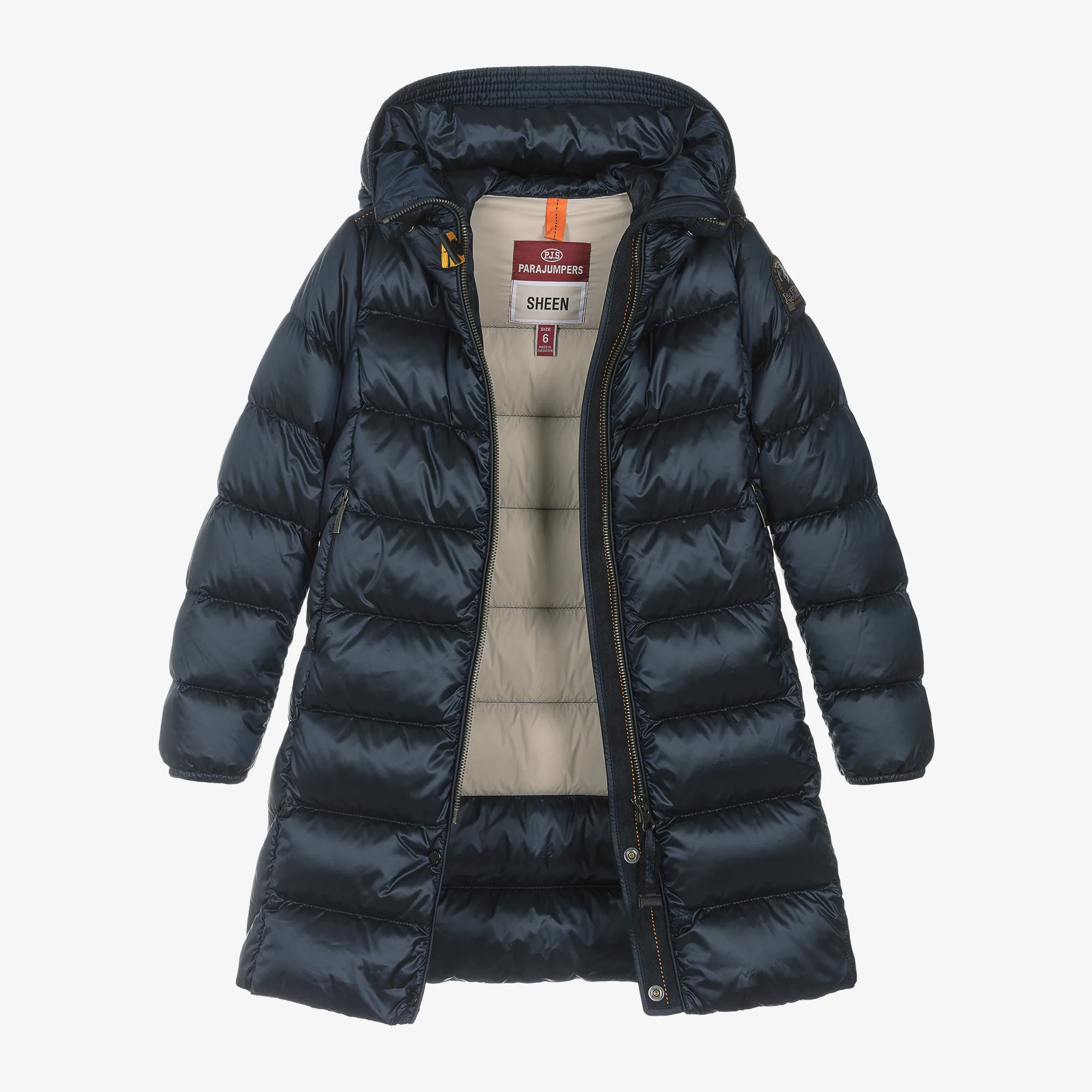 Girls Blue Hooded Puffer Coat