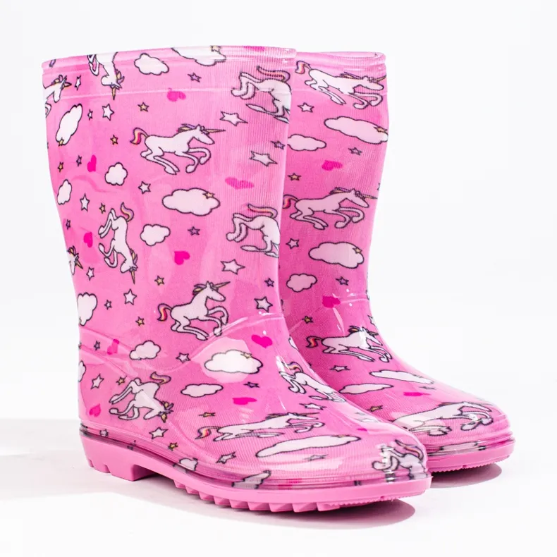 Girls' tall galoshes with a Shelovet pattern pink