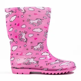 Girls' tall galoshes with a Shelovet pattern pink