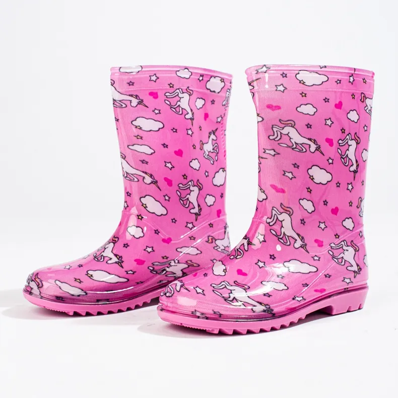 Girls' tall galoshes with a Shelovet pattern pink