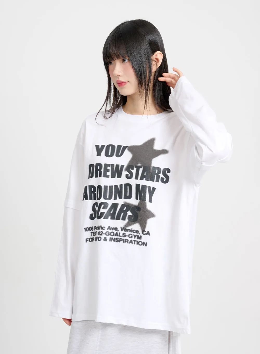 Graphic Lettering Oversized Sweatshirt CM415