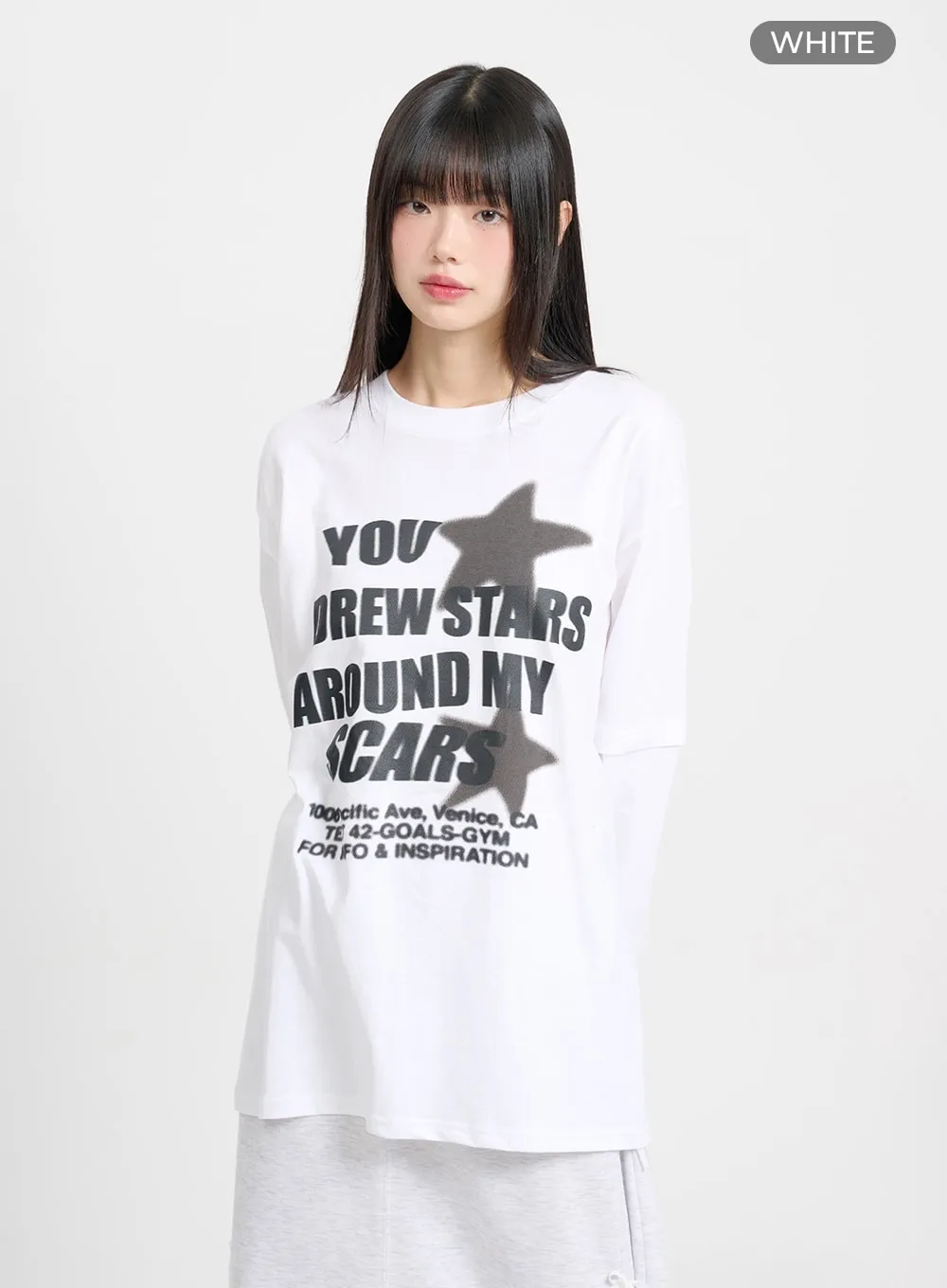 Graphic Lettering Oversized Sweatshirt CM415