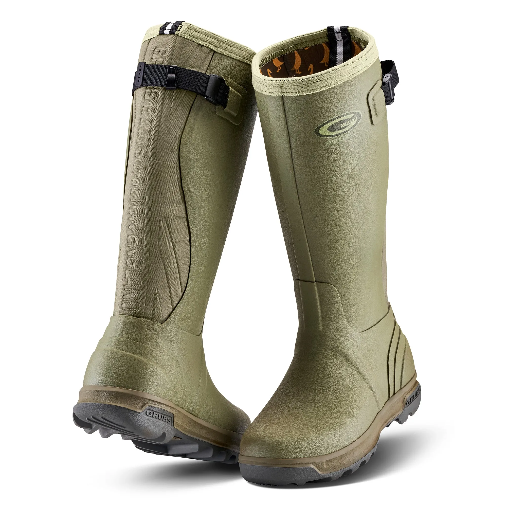 Grubs Boots Highline Unisex Wellies - Green