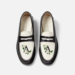 Hand-Painted Initial Penny Loafer - Women's