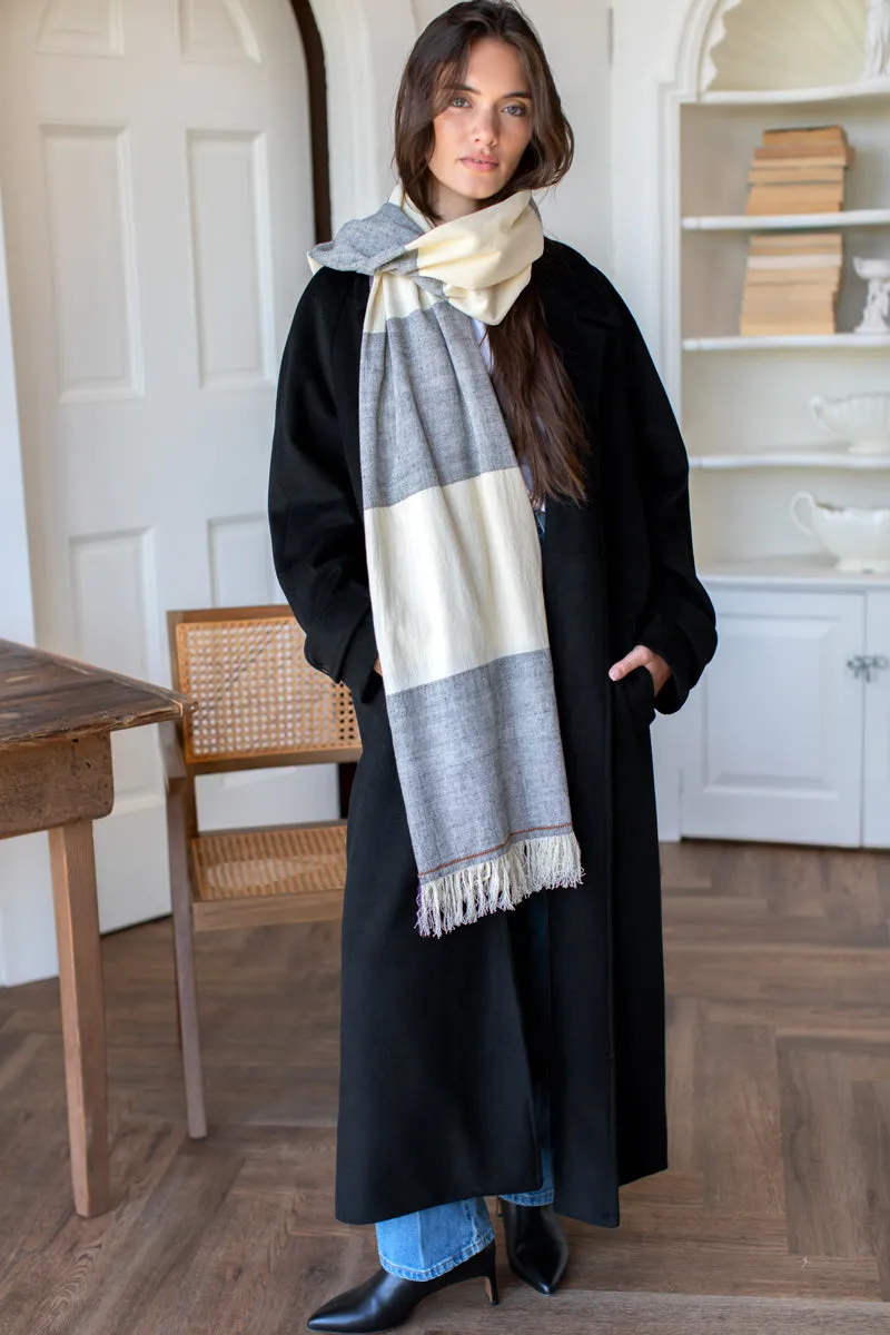 Handloom Scarf - Black Beauty Color Block