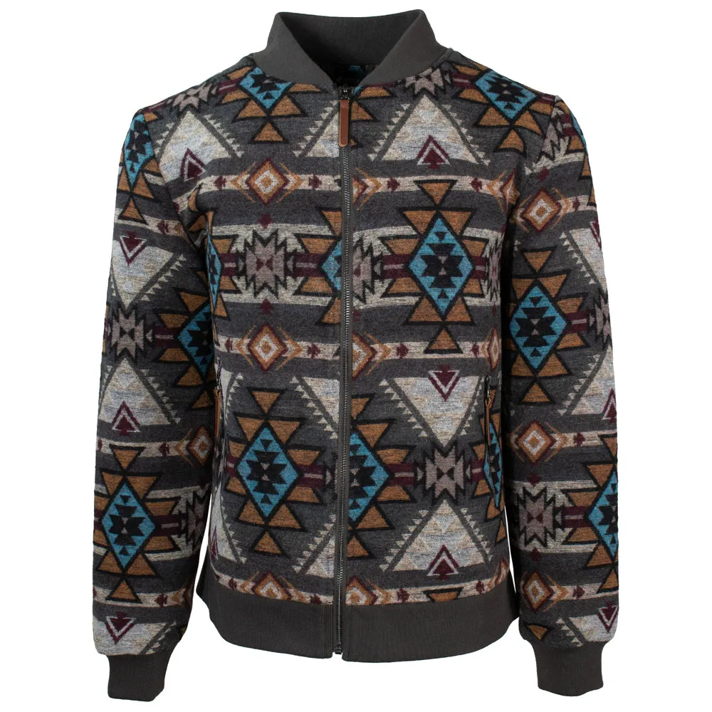 Hooey Men’s Tan and Brown Aztec Bomber Jacket