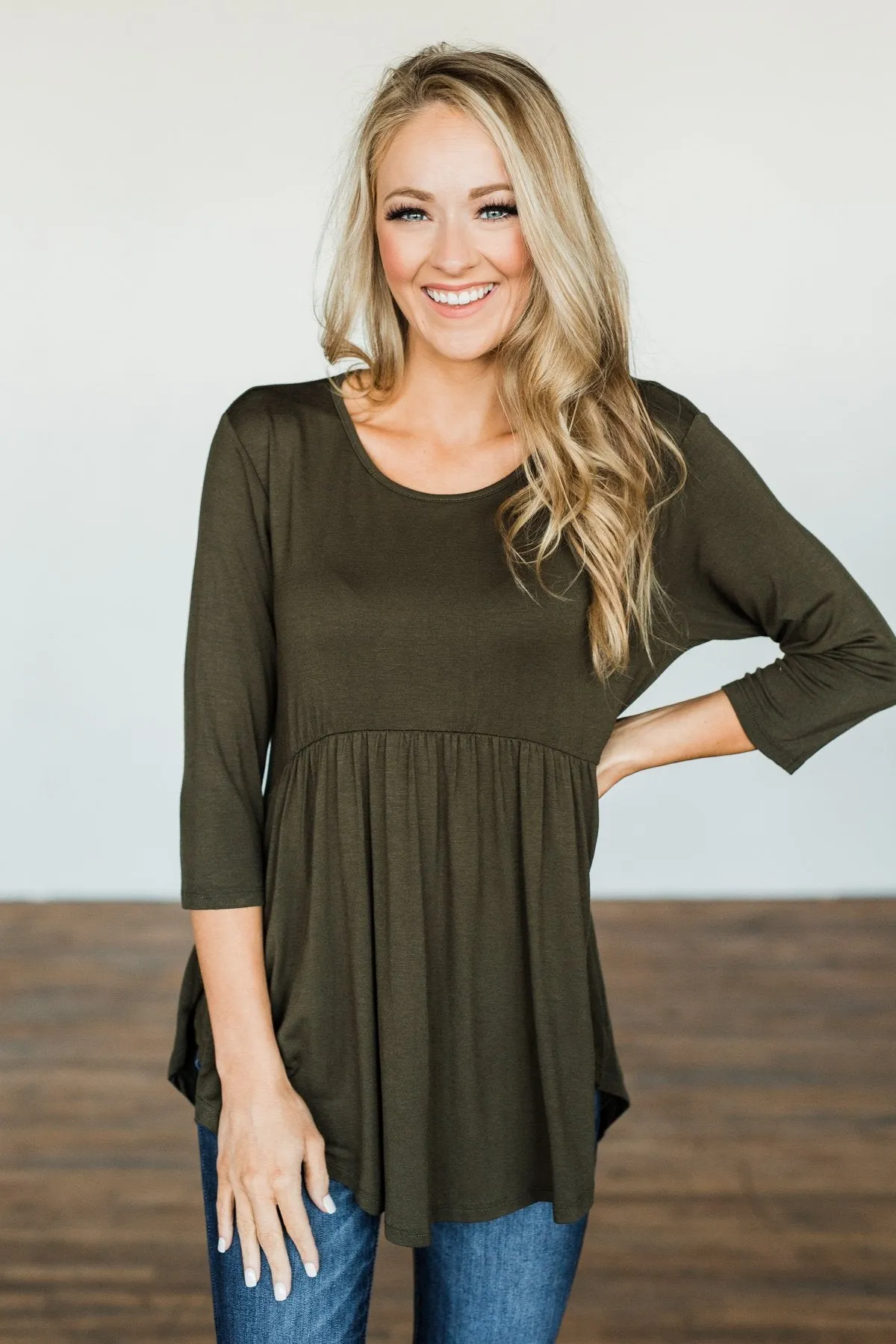 How Sweet To Know You Babydoll Top- Olive