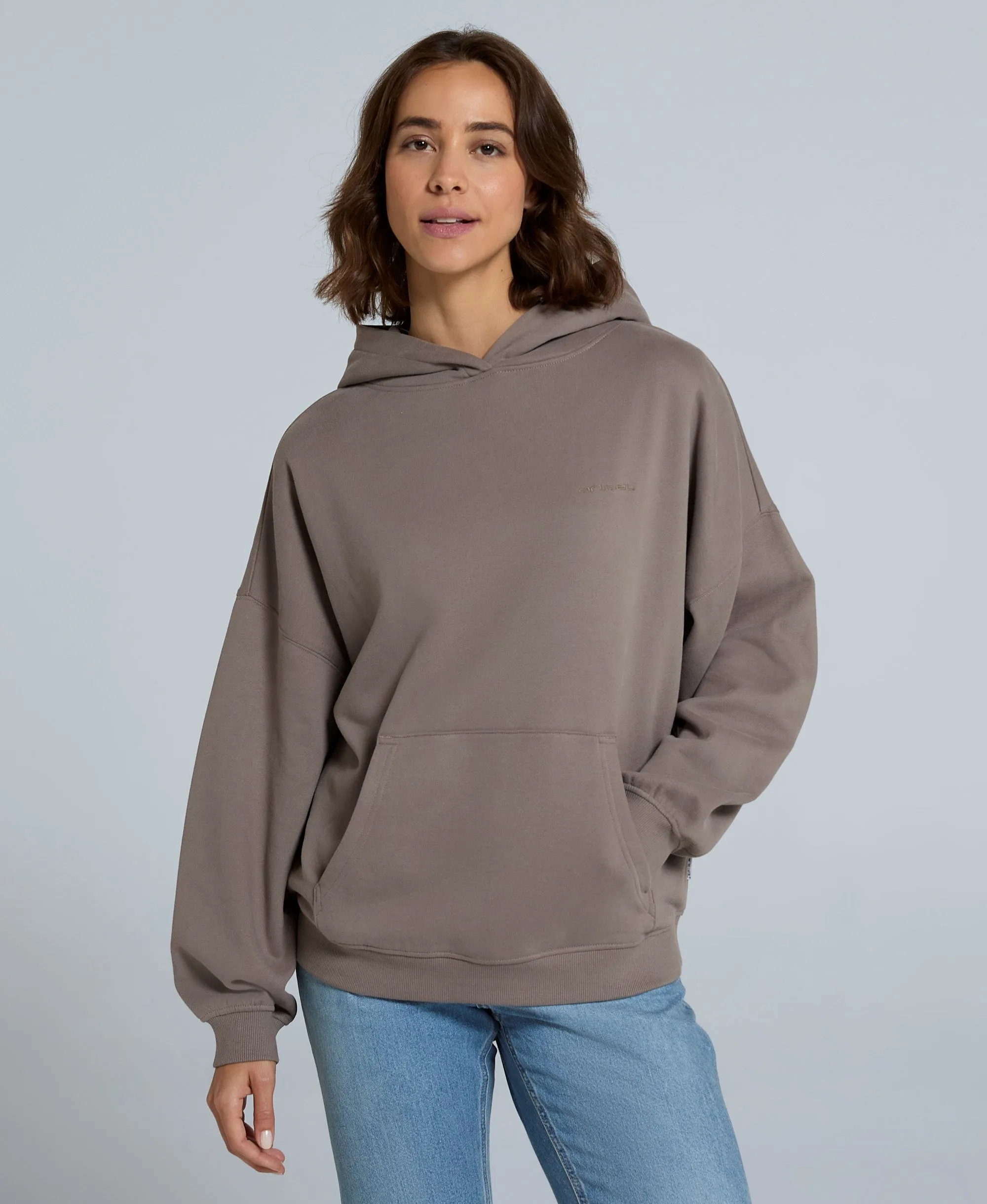 Idol Womens Drop Shoulder Hoodie - Taupe