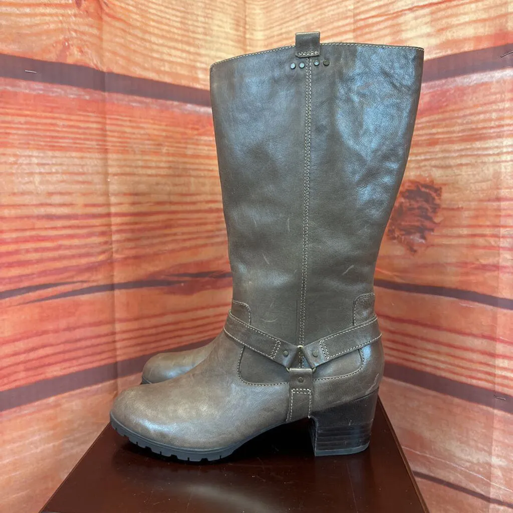 JAMBU BROWN LEATHER WATER RESISTANT BOOT SZ 9.5 TCC