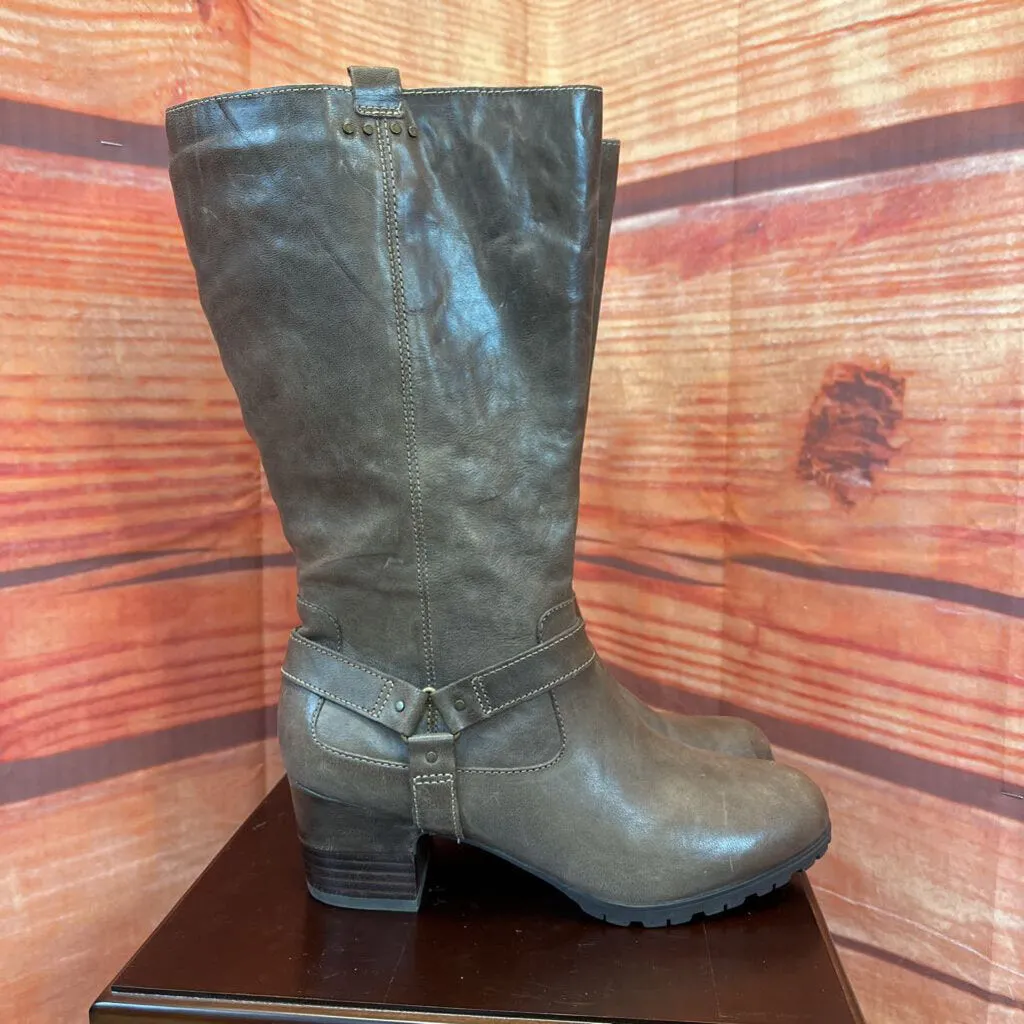 JAMBU BROWN LEATHER WATER RESISTANT BOOT SZ 9.5 TCC