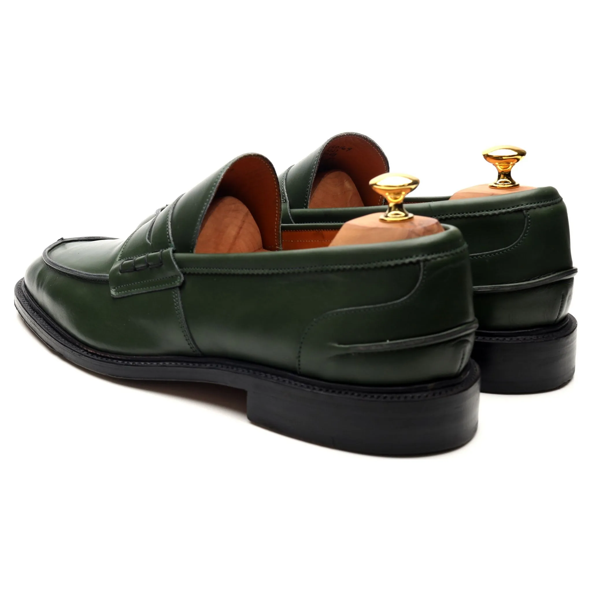 'James' Green Leather Loafers UK 11.5