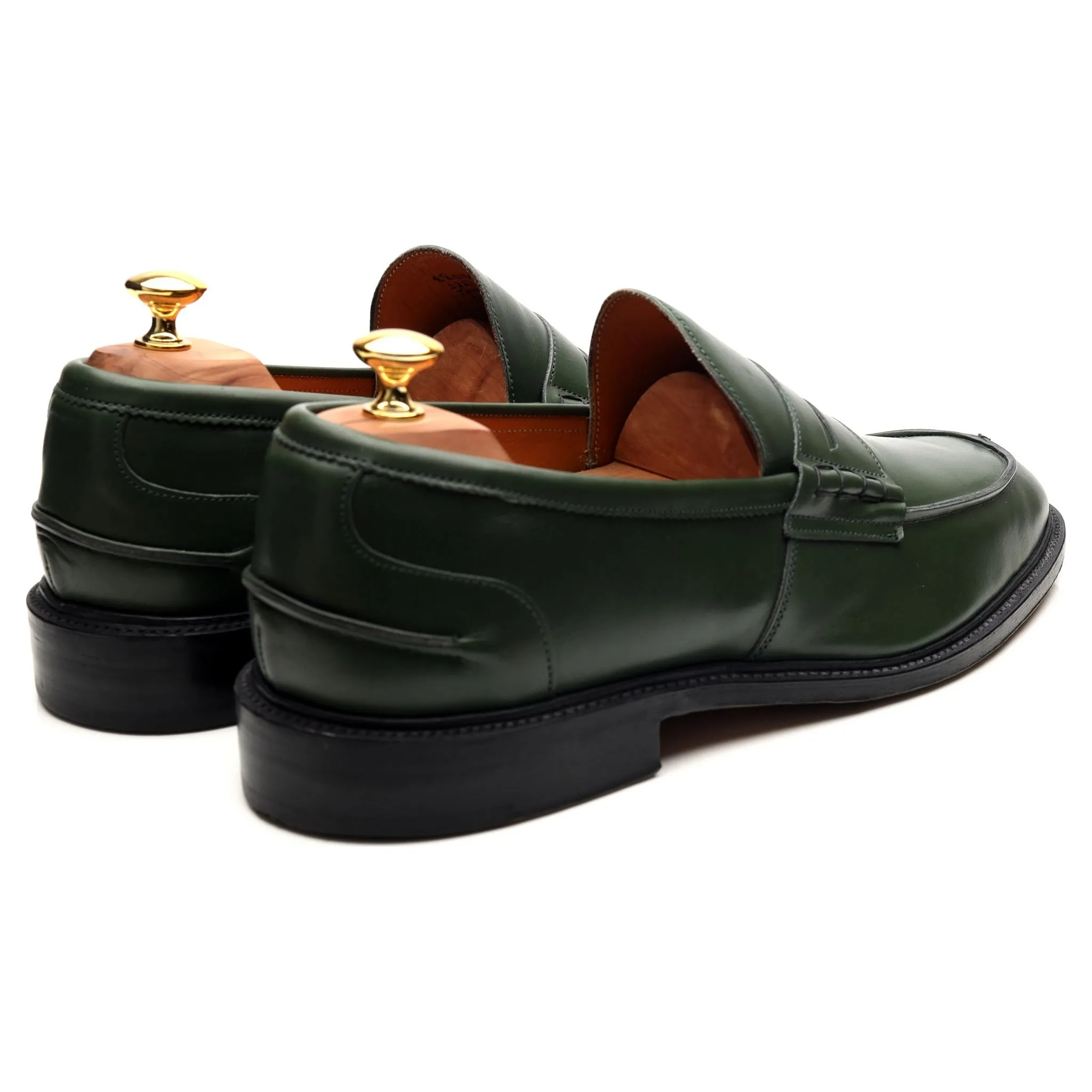 'James' Green Leather Loafers UK 11.5