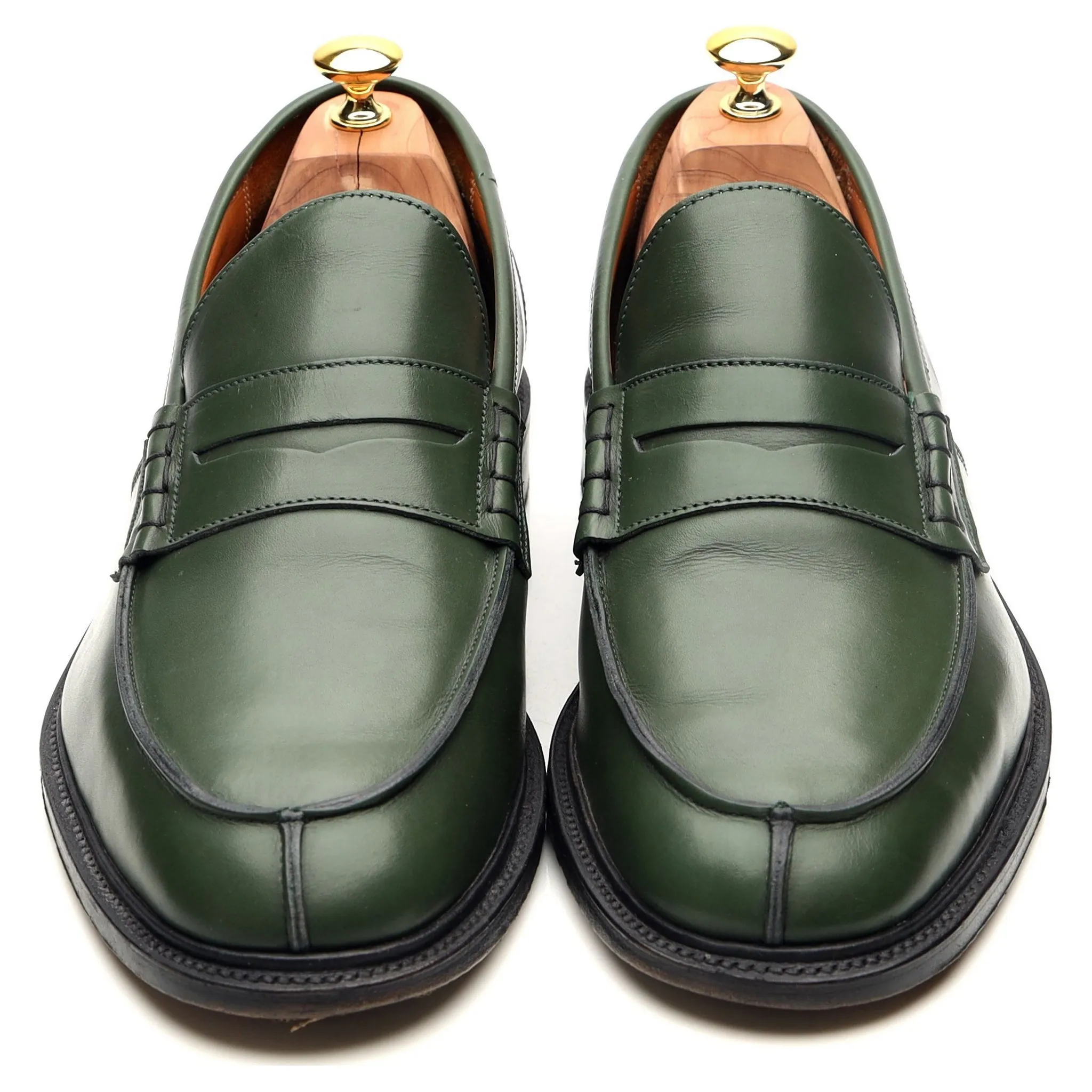 'James' Green Leather Loafers UK 11.5