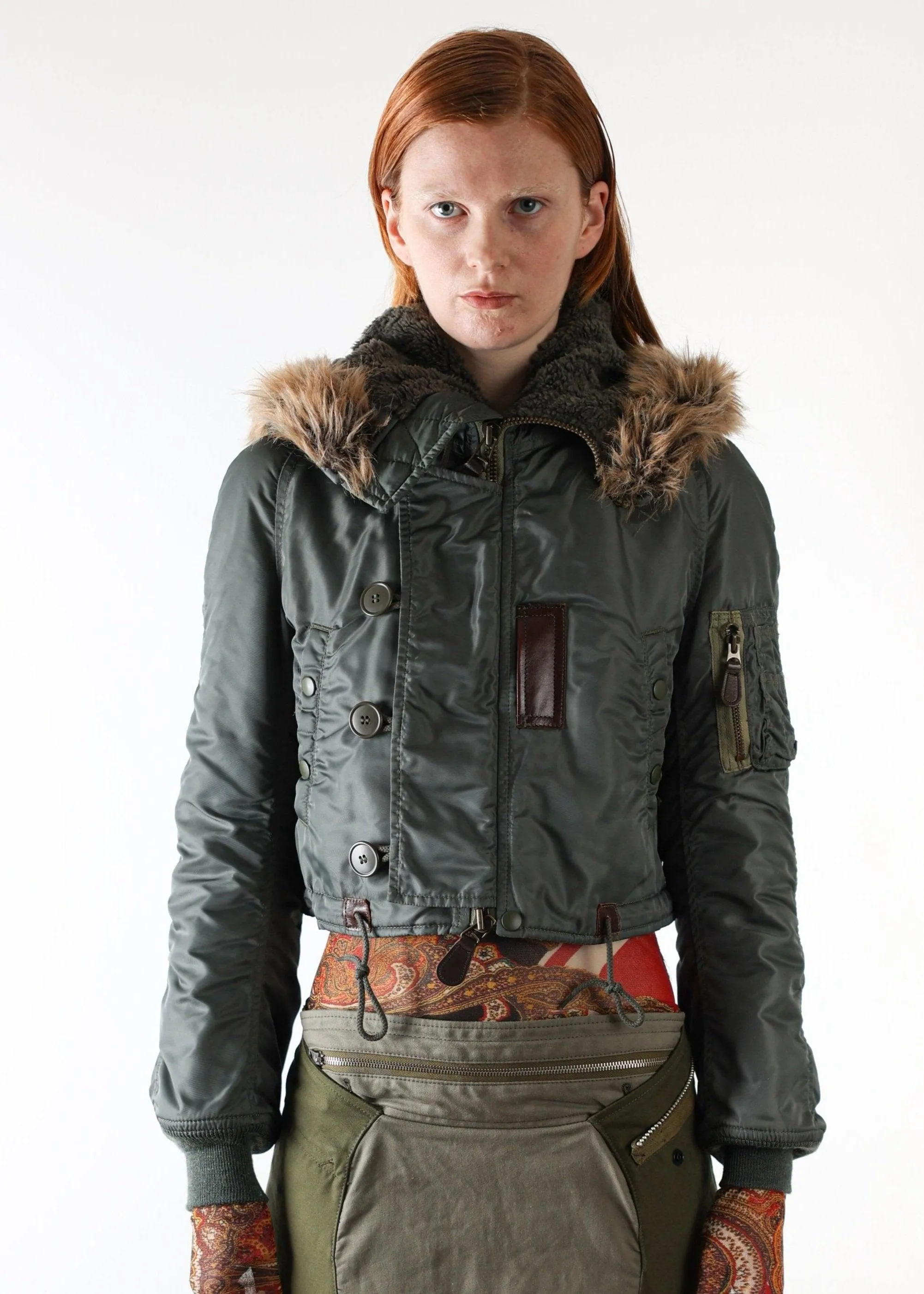 Junya Military cropped parka jacket