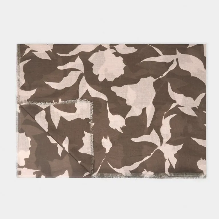 Katie Loxton Chocolate Abstract Floral Printed Scarf