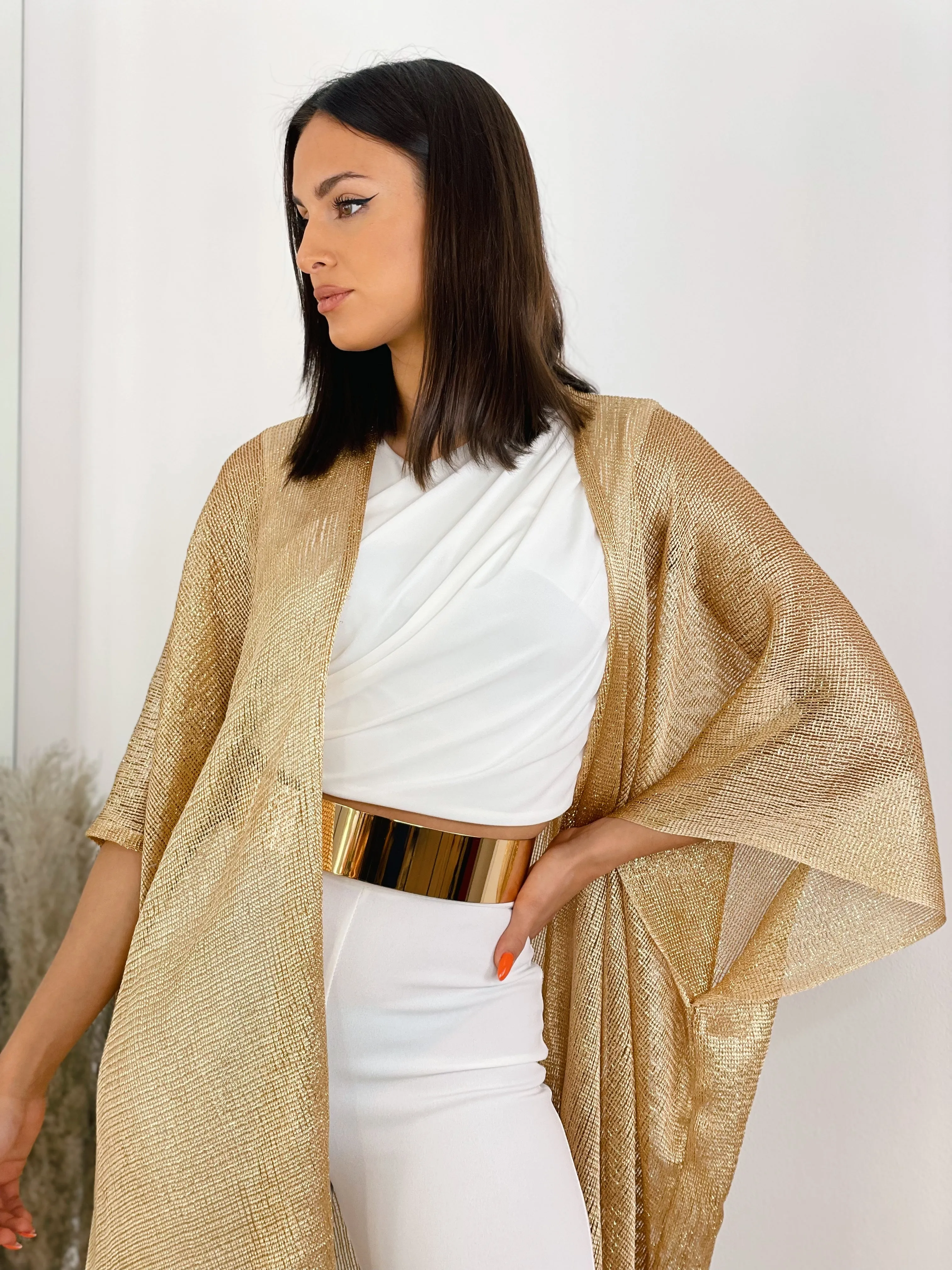 Kimono scarf with glitter