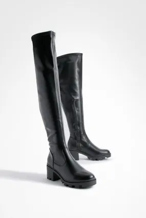 Knee High Block Heeled Boots