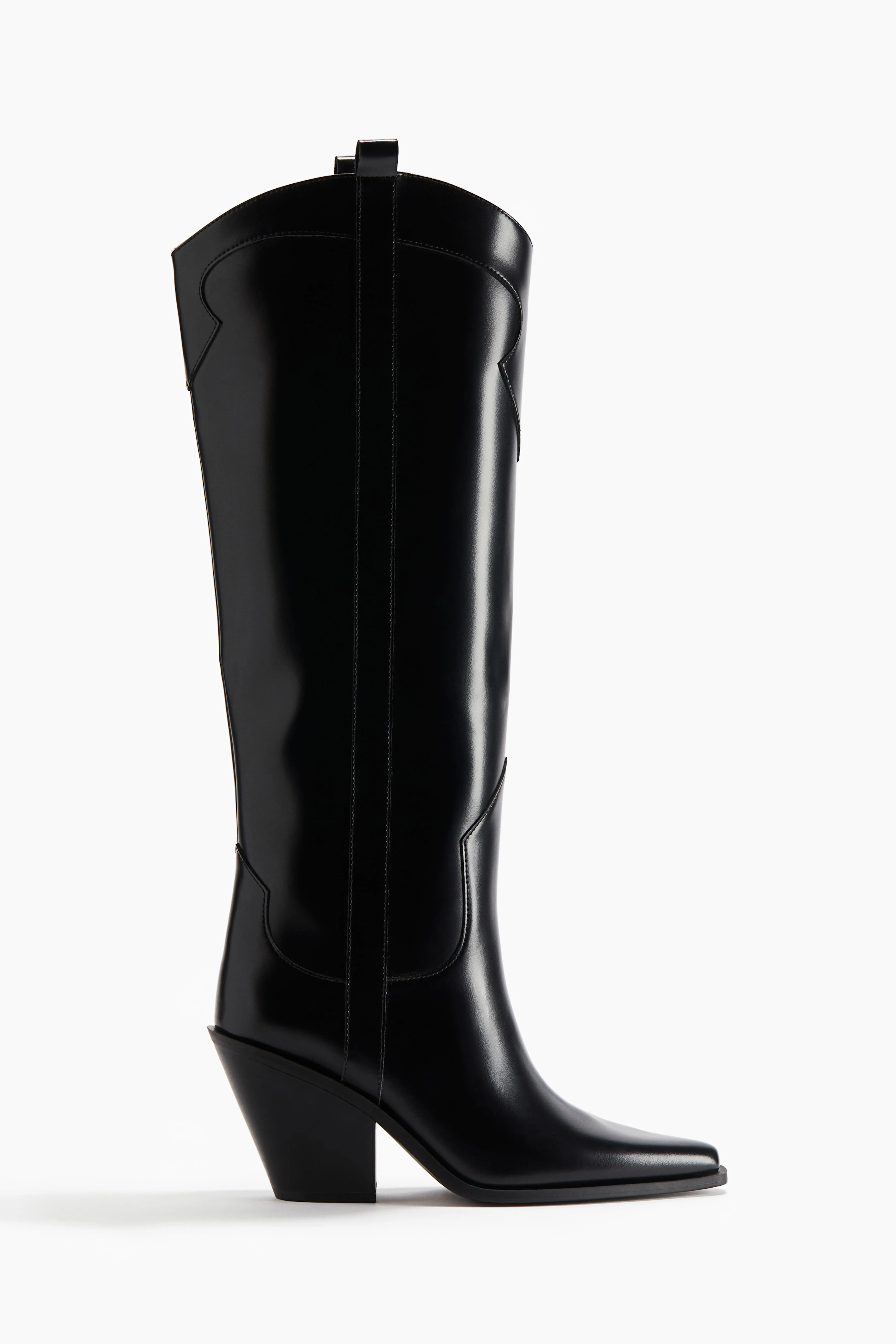 Knee-high cowboy boots - High heel - Black - Ladies | H&M GB