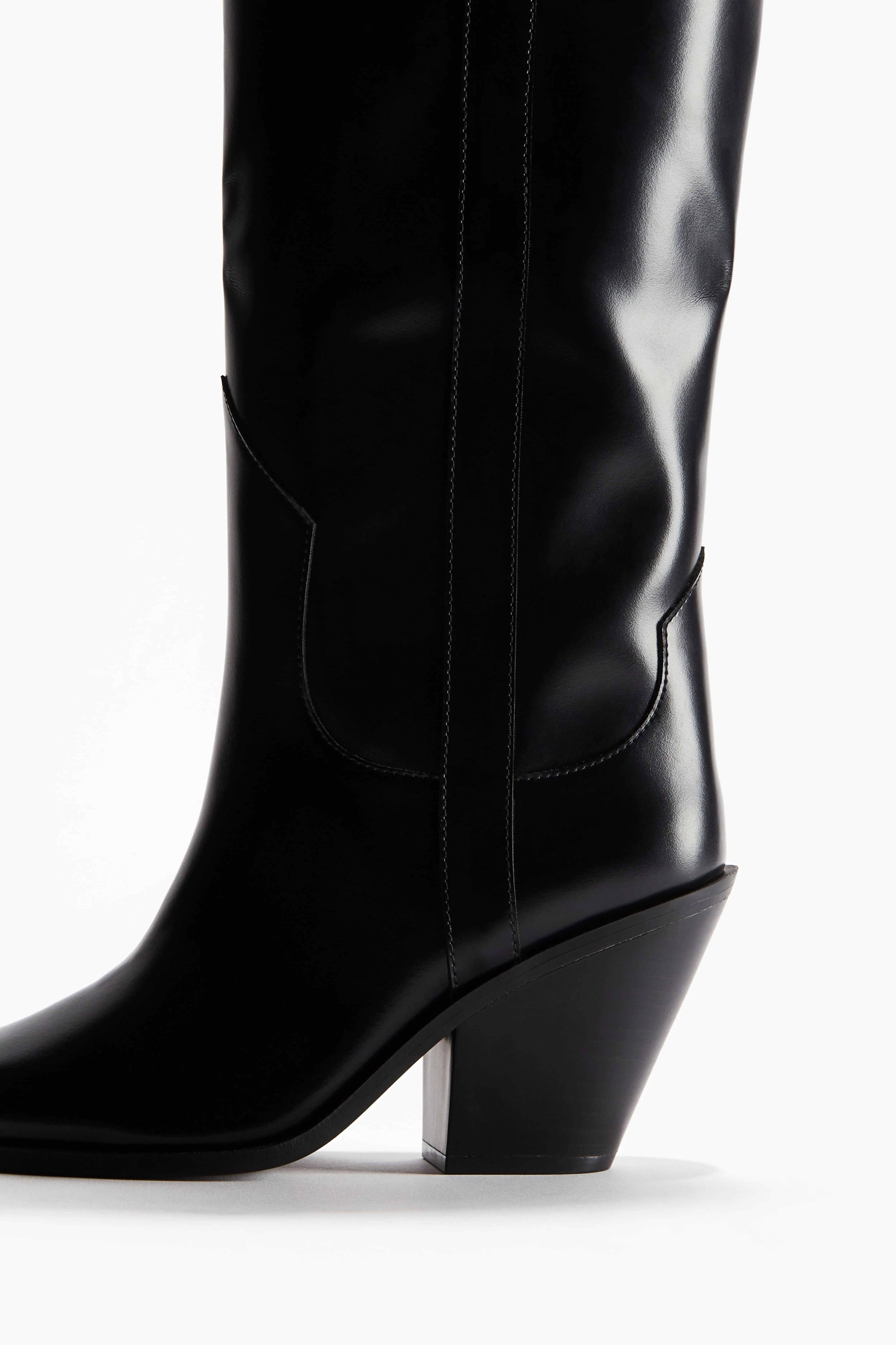 Knee-high cowboy boots - High heel - Black - Ladies | H&M GB