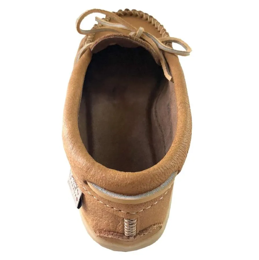 Laurentian Women's Cork Moose Hide Leather Moccasin Shoes - A One Clothing