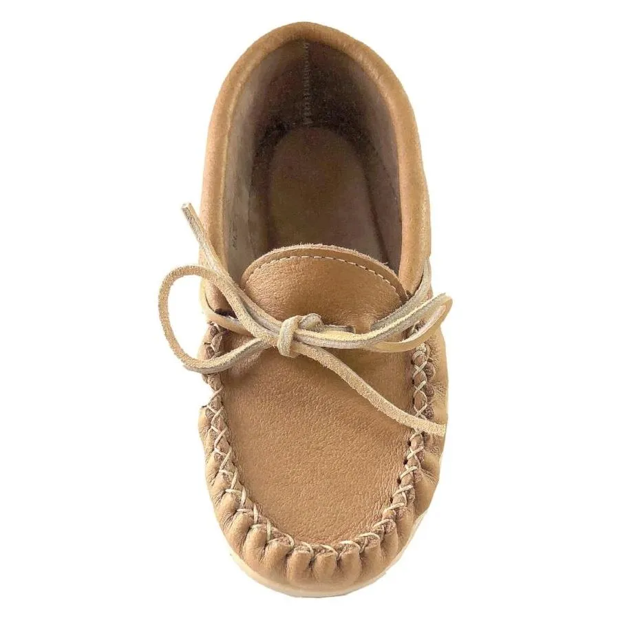 Laurentian Women's Cork Moose Hide Leather Moccasin Shoes - A One Clothing