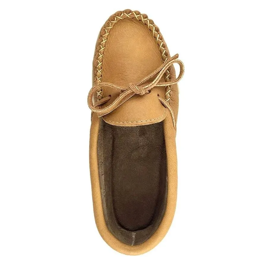 Laurentian Women's Cork Moose Hide Leather Moccasin Shoes - A One Clothing