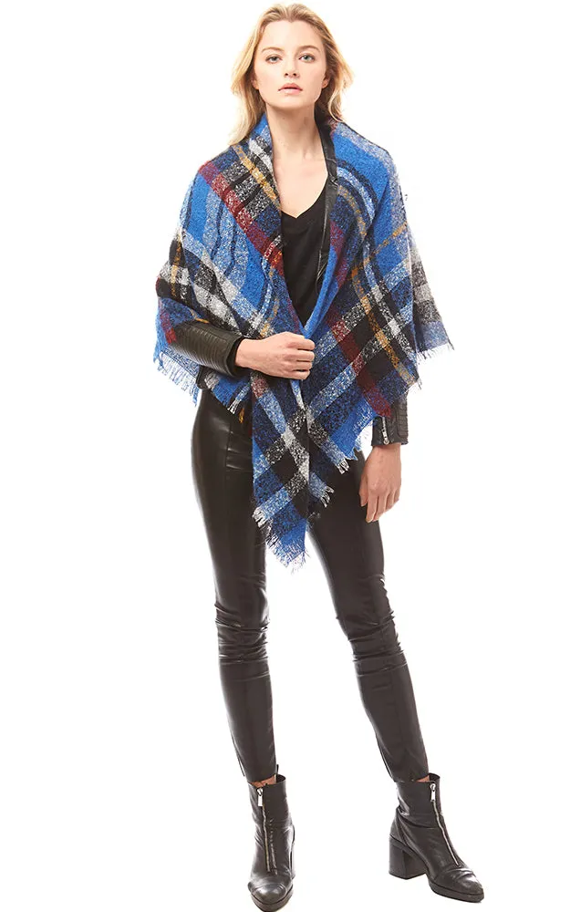 LOF620 Plaid Check Square Blanket Scarf