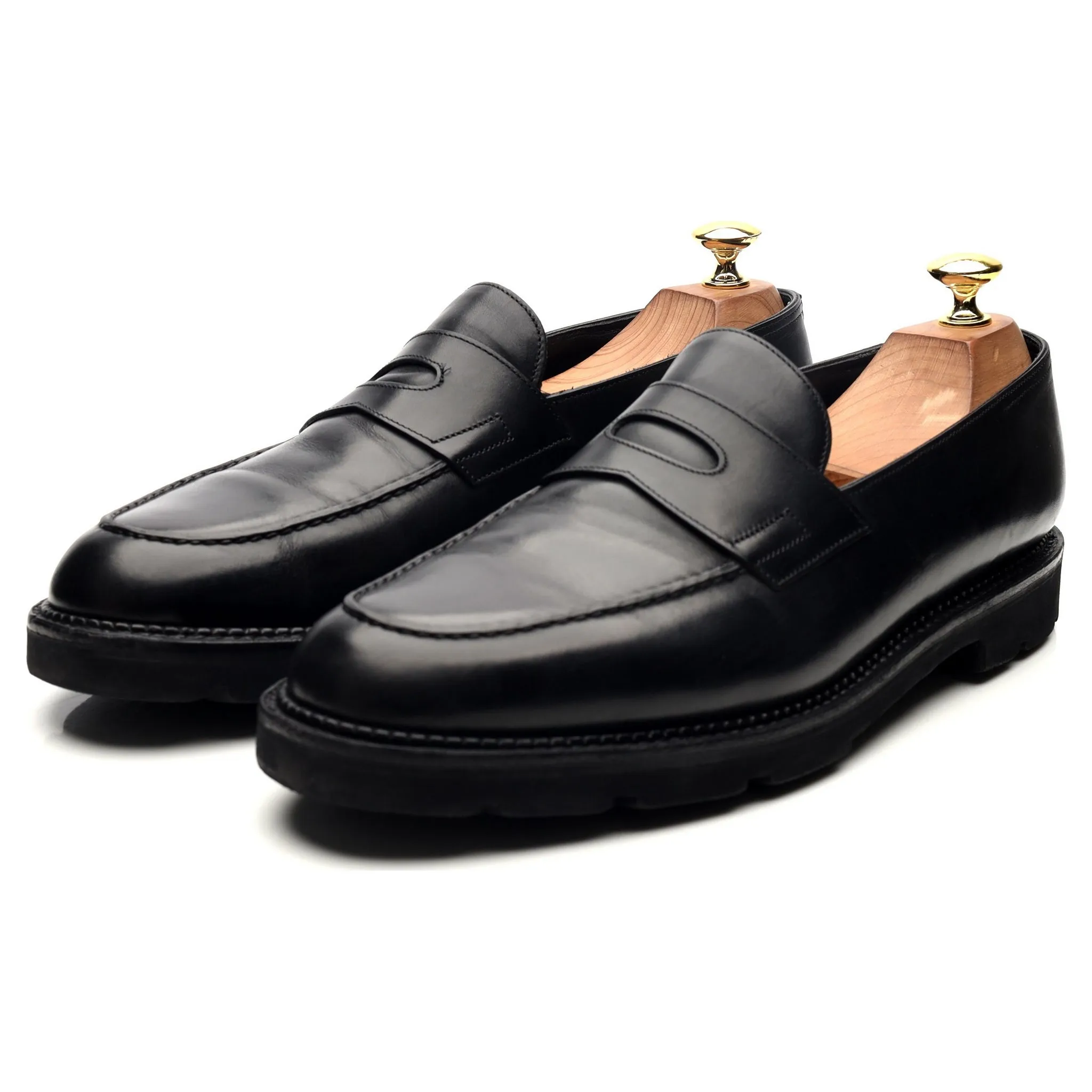 'Lopez' Black Leather Loafers UK 8.5 E