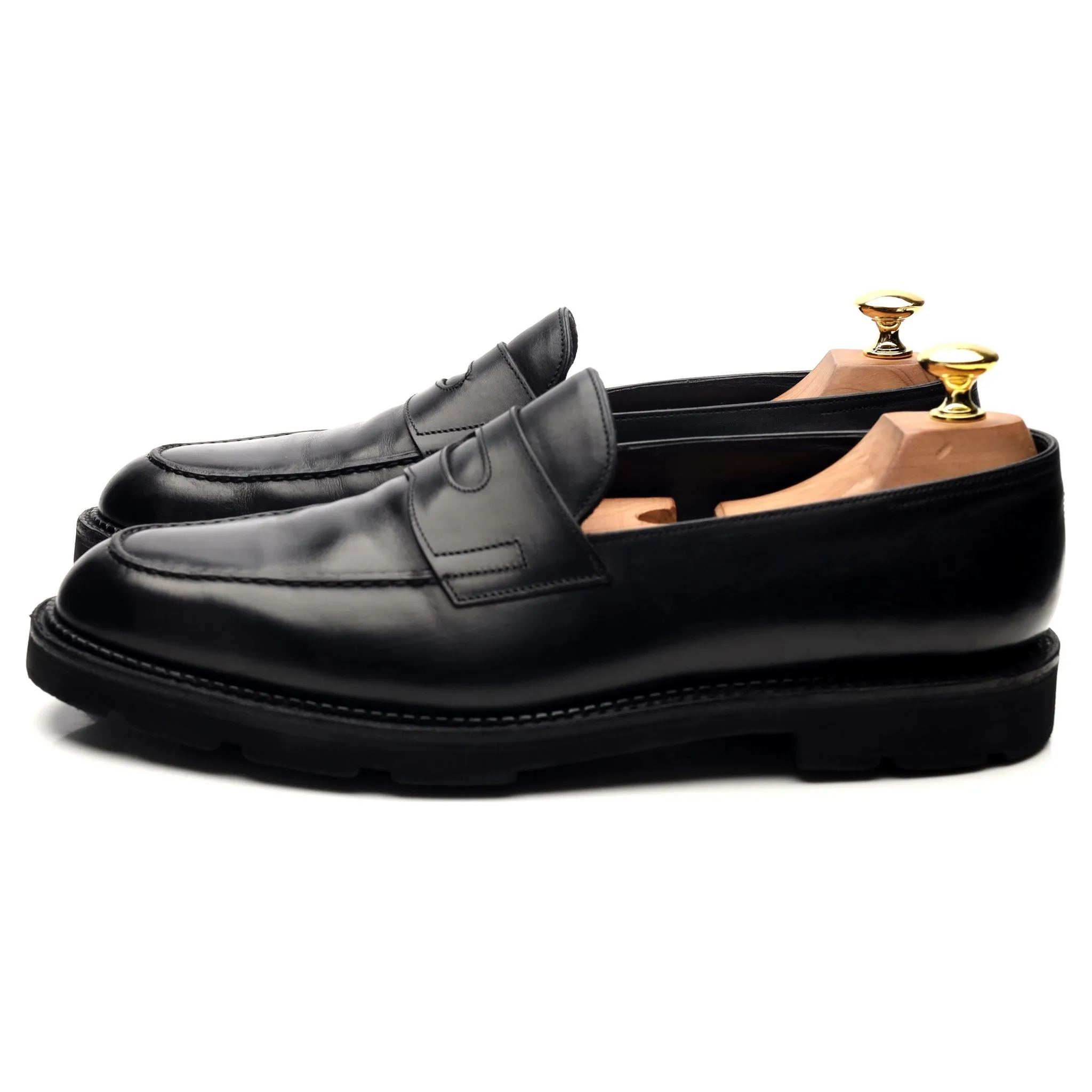 'Lopez' Black Leather Loafers UK 8.5 E