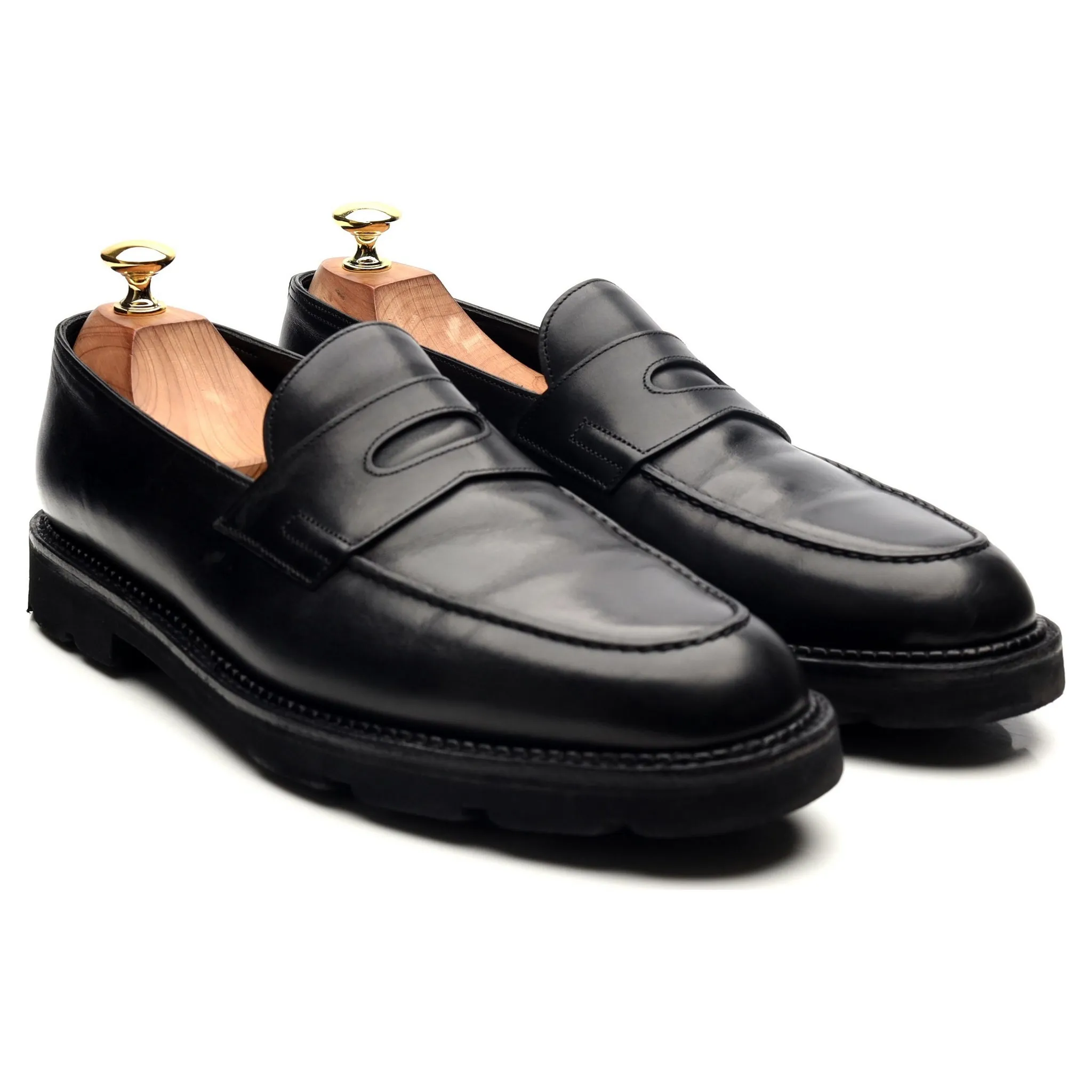 'Lopez' Black Leather Loafers UK 8.5 E