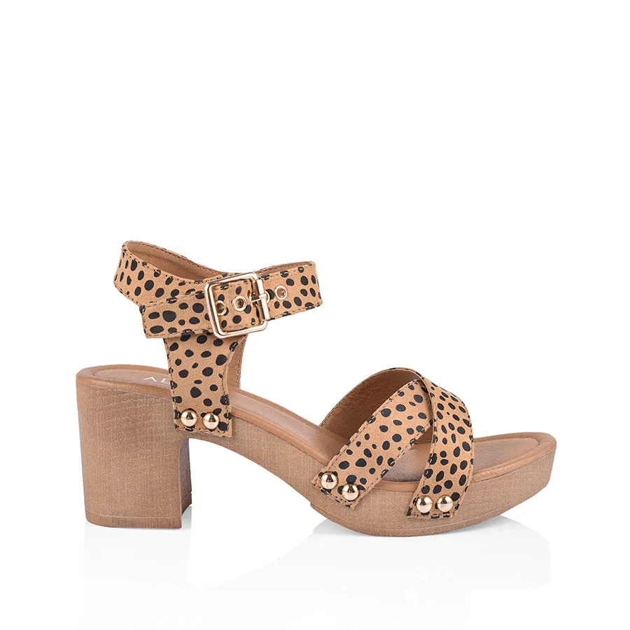 Lulu Clogs - Nude Cheetah Micro