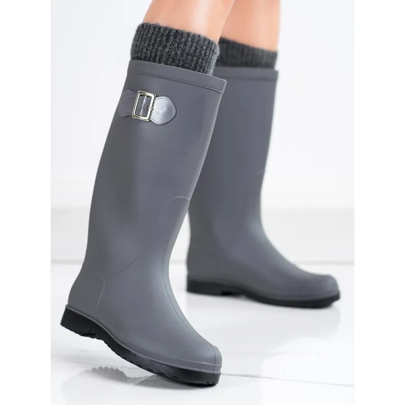 Matt Galoshes With Buckle grey