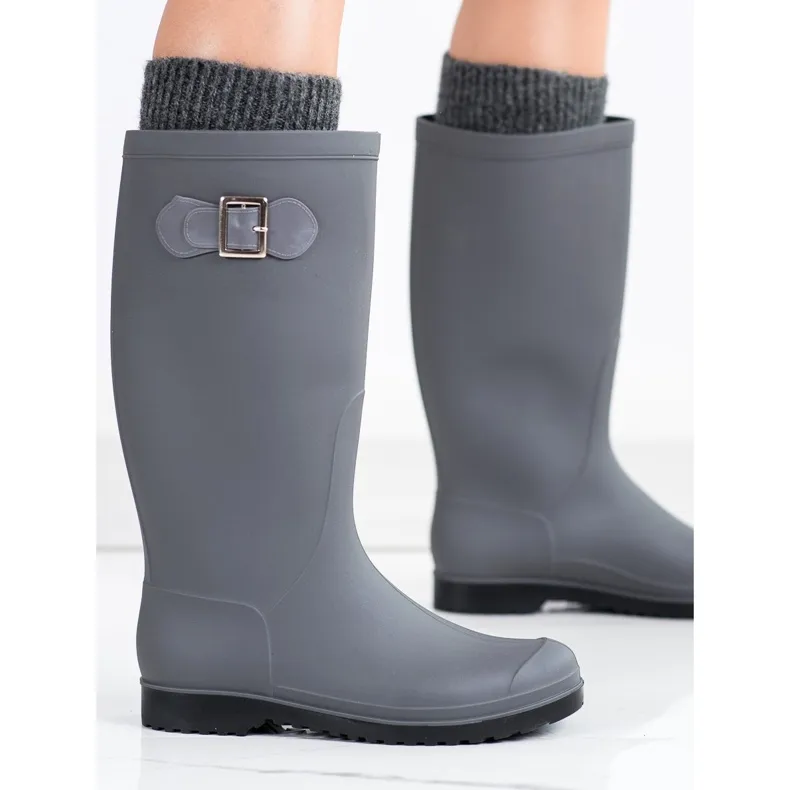 Matt Galoshes With Buckle grey